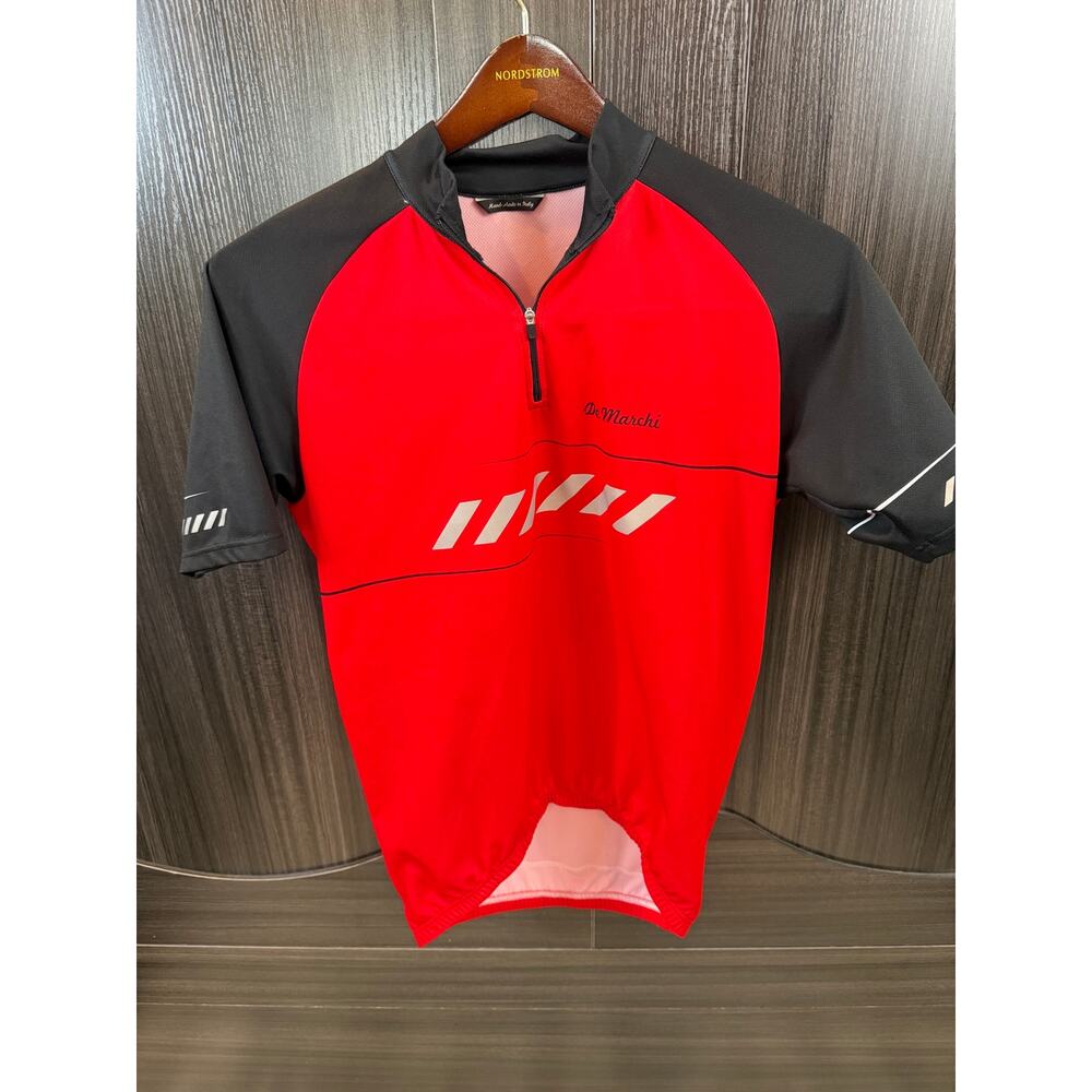 De Marchi Cycling Jersey Red/Black Half Zip Men’s XL Made in Italy Bike Shirt - Picture 2 of 7